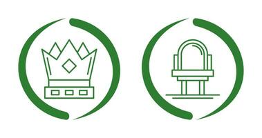 Crown and Mirror Icon vector