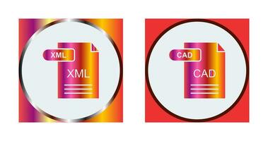 XML and CAD Icon vector
