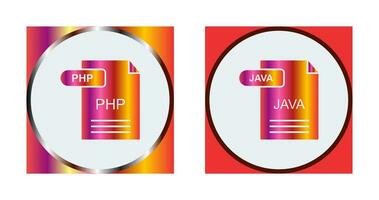 php y Java icono vector