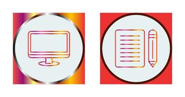 Monitor and Note Icon vector