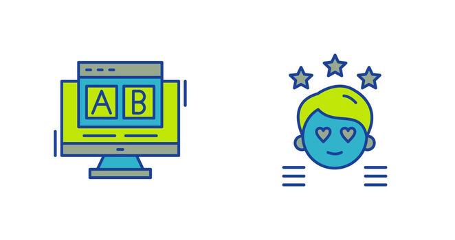 AB Testing and Ux Review Icon vector