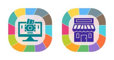 Payment Option and Retail Place Icon vector