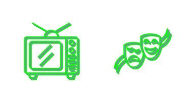 Tv and Theater Masks Icon vector