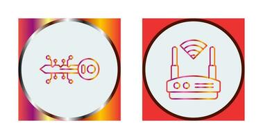 Key and WIFI Icon vector