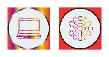 Laptop and Setting Icon vector