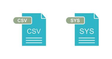 CSV and SYS Icon vector