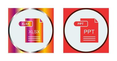 xlsx y ppt icono vector