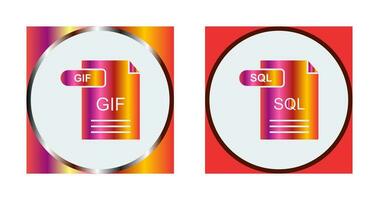 GIF and SQL Icon vector