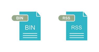 BIN and RSS Icon vector