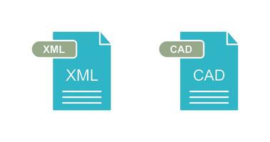 XML and CAD Icon vector