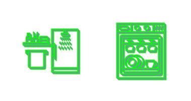 Shower and Dishwasher Icon vector