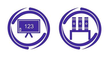 Classroom Board and Bookstand  Icon vector