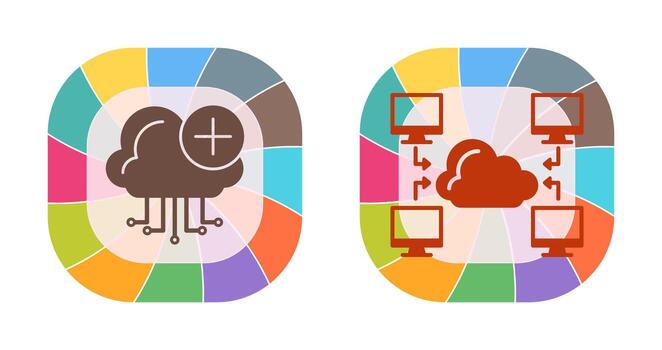 Cloud Computing and Computer  Icon vector
