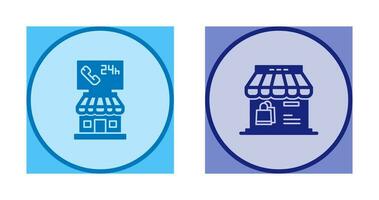 24 Hour and Store Icon vector