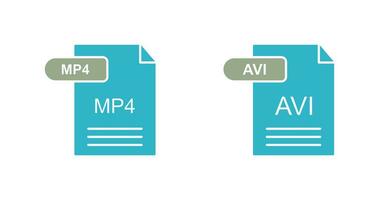 MP4 and AVI  Icon vector