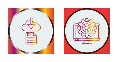 File Download and Monitor Icon vector