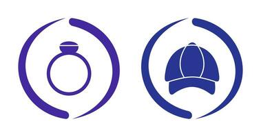 Ring and P Cap Icon vector