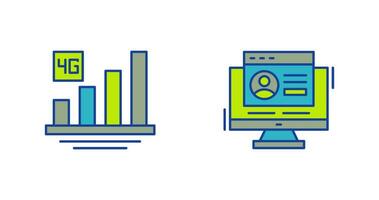 4 G and Login Icon vector