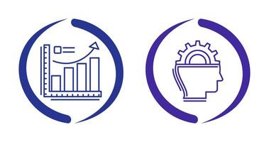 Growth Chart and Machine Learning Icon vector