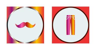 Moustache Men Pants Icon vector