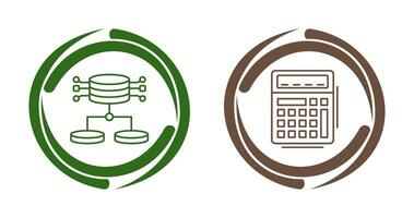 Structured Data and Calculator Icon vector