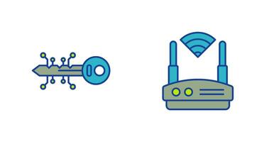 Key and WIFI Icon vector