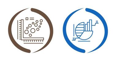 Plot and Pie Chart Icon vector