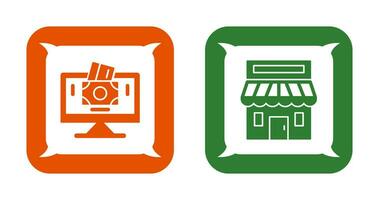 Payment Option and Retail Place Icon vector