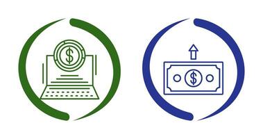 Pie Chart and Money Up Icon vector