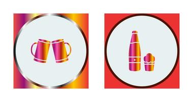 Beers Toasting and Beer Icon vector