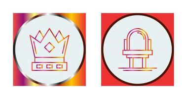 Crown and Mirror Icon vector