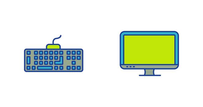 Keyboard and LCD Icon vector