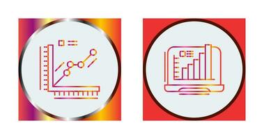 Graph and Laptop Icon vector