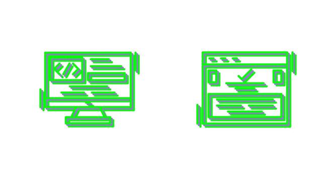 Coding and Complete Icon vector