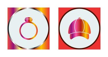 Ring and P Cap Icon vector