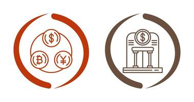 Currency Exchange and Bank Icon vector