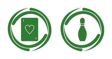 Card and Bowling Pin Icon vector