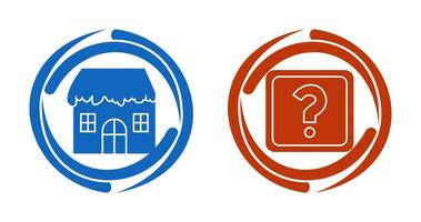 House with Snow and Question Mark Icon vector