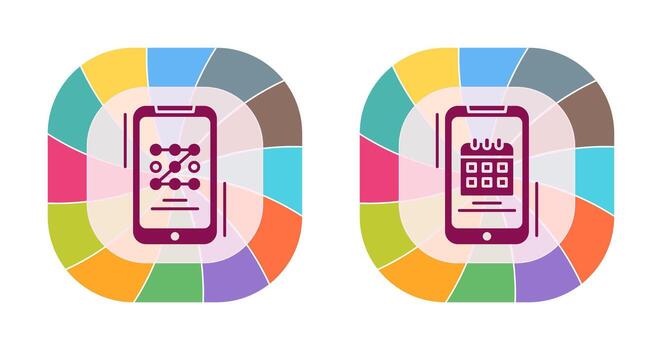 modelo código y calendario icono vector