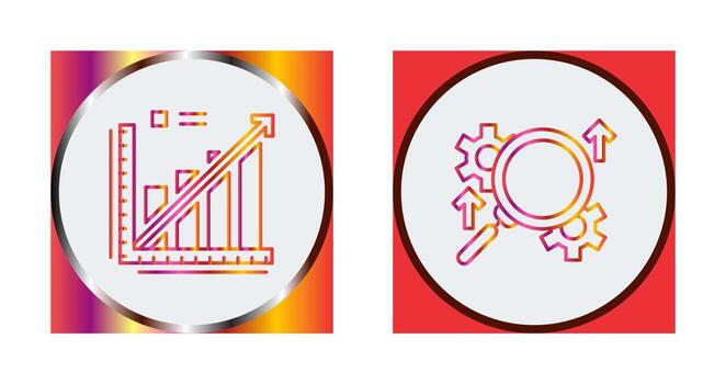 Line Graph and Search Icon vector