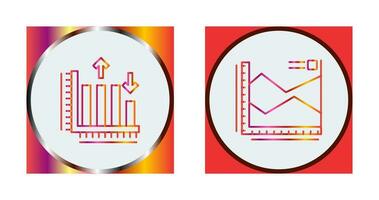 Spline Chart and Bar Graph Icon vector