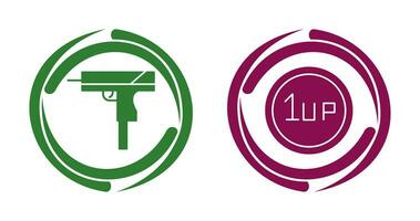 Gun and 1UP Icon vector