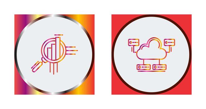 Business Analytics and Cloud Database Icon vector