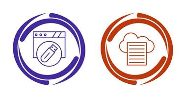 Sheet and Usb Flash Drive Icon vector