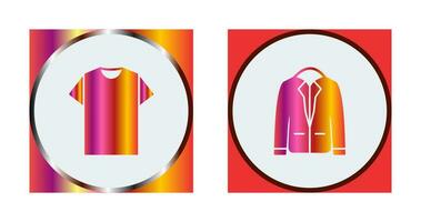 Plain T Shirt and Stylish Jacket Icon vector