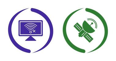 Disconnected Network and Satellite Icon vector