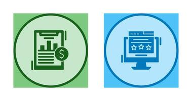 Financial Analytics and Webpage Icon vector