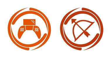 Play Station and Archery Icon vector