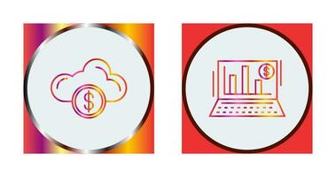 Cloud Computing and Bar Chart Icon vector