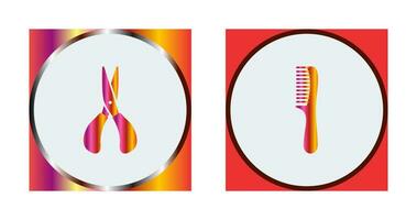 Scissor and Comb Icon vector